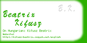 beatrix kifusz business card